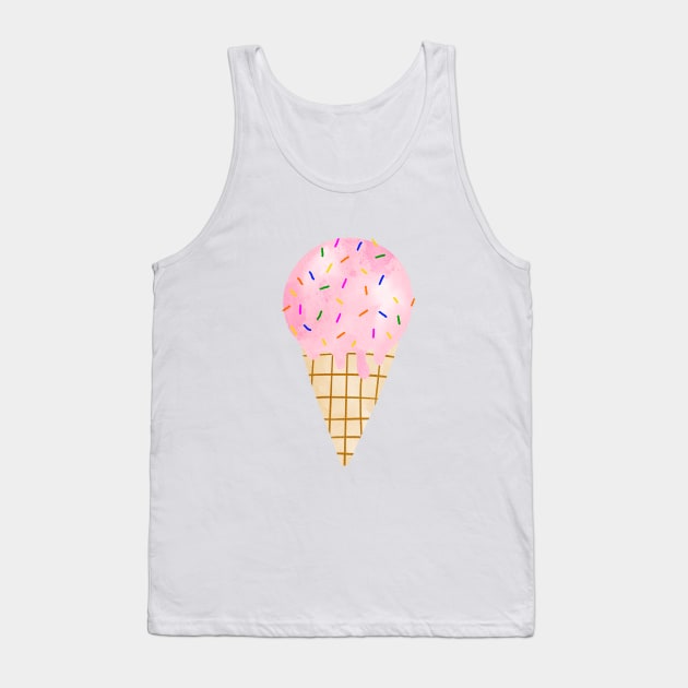 Pink Ice Cream Cone Tank Top by MutchiDesign